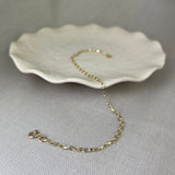 9ct Yellow Gold Oval Belcher Half Light Filed Ankle Chain