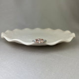 Vintage Design 9ct White Gold Morganite Diamond Trilogy Ring