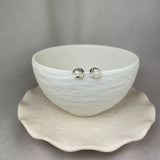 9ct Yellow Gold Diamond Eclipse Crescent Stud Earrings