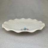 18ct White Gold Aquamarine Solitaire Vintage Sparkle Shoulder Ring