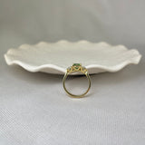 18ct Yellow Gold Enhanced Green Diamond Trilogy Ring
