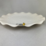 Platinum 18ct Gold Yellow Sapphire Solitaire Compass Claw Ring