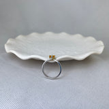 Platinum 18ct Gold Yellow Sapphire Solitaire Compass Claw Ring