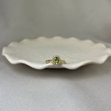 9ct Yellow Gold Peridot Diamond Oval Halo Cluster Ring
