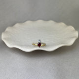 18ct Yellow Gold Diamond Ruby Toi Et Moi Two Stone Sparkle Shoulder Ring