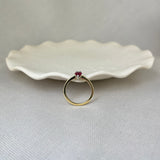 18ct Yellow Gold Diamond Ruby Toi Et Moi Two Stone Sparkle Shoulder Ring
