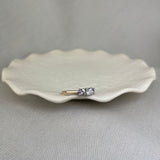 18ct Rose Gold Champagne Diamond Pink Sapphire Trilogy Ring