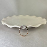 18ct Rose Gold Champagne Diamond Pink Sapphire Trilogy Ring