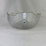 9ct White Gold Emerald Diamond Oval Vintage Halo Pendant