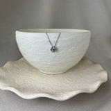 9ct White Gold Diamond Solitaire Brilliant Cut Rubover Necklace