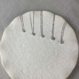 9ct White Gold Diamond Solitaire Brilliant Cut Rubover Necklace
