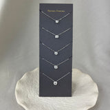 9ct White Gold Diamond Solitaire Brilliant Cut Rubover Necklace