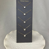 9ct Yellow Gold Diamond Solitaire Brilliant Cut Rubover Necklace