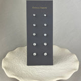 9ct White Gold Diamond Solitaire Brilliant Cut Rubover Stud Earrings