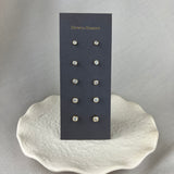 9ct Yellow Gold Diamond Solitaire Brilliant Cut Rubover Stud Earrings