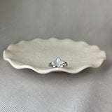 Vintage Design Sterling Silver Mother of Pearl Flower Ring