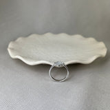 Vintage Design Sterling Silver Mother of Pearl Flower Ring