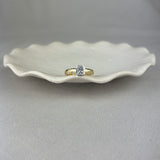 18ct Yellow Gold Diamond Radiant Cut Solitaire Ring with Scatter Set Shoulders 0.76ct