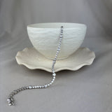 Vintage Design Sterling Silver Alternating Bezels CZ Bracelet