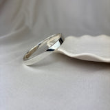 Sterling Silver Oval Flat Profile Hinged Bangle