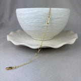 9ct Yellow Gold Paperclip Chain Link Station Bracelet