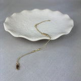 9ct Yellow Gold Paperclip Chain Link Station Bracelet