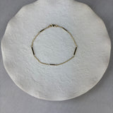 9ct Yellow Gold Bar and Chain Station Bracelet