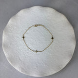 9ct Yellow Gold Beaded Star Station Bracelet