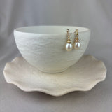 9ct Yellow Gold River Pearl Bead Drop Earrings 7.5mm