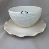 9ct Yellow Gold Blue Sapphire Triangle Stud Earrings