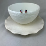 9ct Yellow Gold Garnet Claw Set Stud Earrings