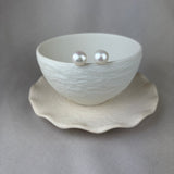 9ct Yellow Gold Baroque River Pearl Stud Earrings 11-13mm