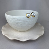 9ct Yellow Gold Mabé Pearl Stud Earrings 10-11mm