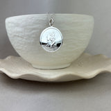 St Christopher Sterling Silver Plain Round Pendant 25mm