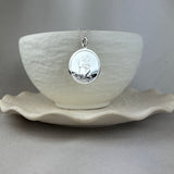 St Christopher Sterling Silver Plain Round Pendant 25mm