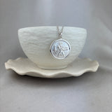 St Christopher Sterling Silver Plain Round Pendant 24mm