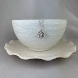 St Christopher Sterling Silver Beaded Edge Round Pendant 13mm