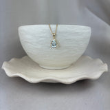 9ct Yellow Gold Aquamarine Diamond Pear Shape Pendant