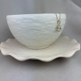 9ct Yellow Gold Aquamarine Diamond Pear Shape Pendant