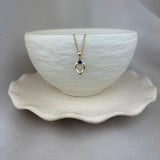 9ct Yellow Gold Sapphire Diamond Spear Pendant