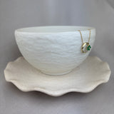 9ct Yellow Gold Emerald Diamond Flower Circle Necklace