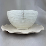 9ct White Gold Diamond Gothic Cross Pendant