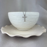 9ct White Gold Diamond Tapered Cross Pendant