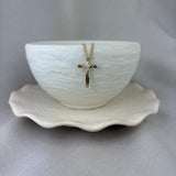 9ct Gold Diamond Twisted Cross Pendant