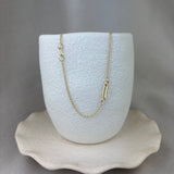 9ct Yellow Gold Paperclip Chain Link Station Necklace