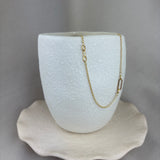 9ct Yellow Gold Paperclip Chain Link Station Necklace