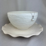 18ct White Gold River Pearl Diamond Pendant 7-7.5mm