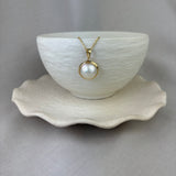 9ct Yellow Gold Mabé Pearl Pendant 13mm