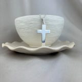 Sterling Silver Plain Solid Cross Pendant 39x22mm