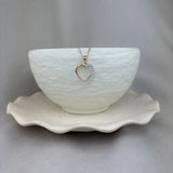 9ct Yellow Gold Diamond Open Heart Pendant 0.01ct